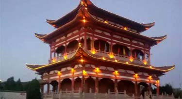 再復(fù)雜的建筑也難不到30MM點光源 南山萬壽閣順利完工